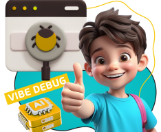 Тестирование & Vibe Debug. Охотники за багами - КИБЕРшкола программирования для детей, компьютерные курсы для школьников, начинающих и подростков - KIBERone г. Невьянск