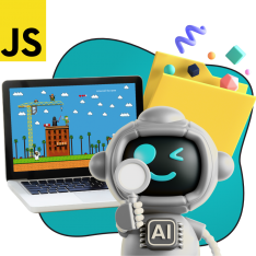 Язык программирования JavaScript + AI. Проектное обучение + геймификация + AI-помощники - КИБЕРшкола программирования для детей, компьютерные курсы для школьников, начинающих и подростков - KIBERone г. Невьянск
